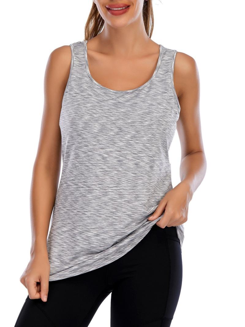 Tops | Light Grey Plain Stretch Jersey Vest Top  –  Womens Clothing Light Grey