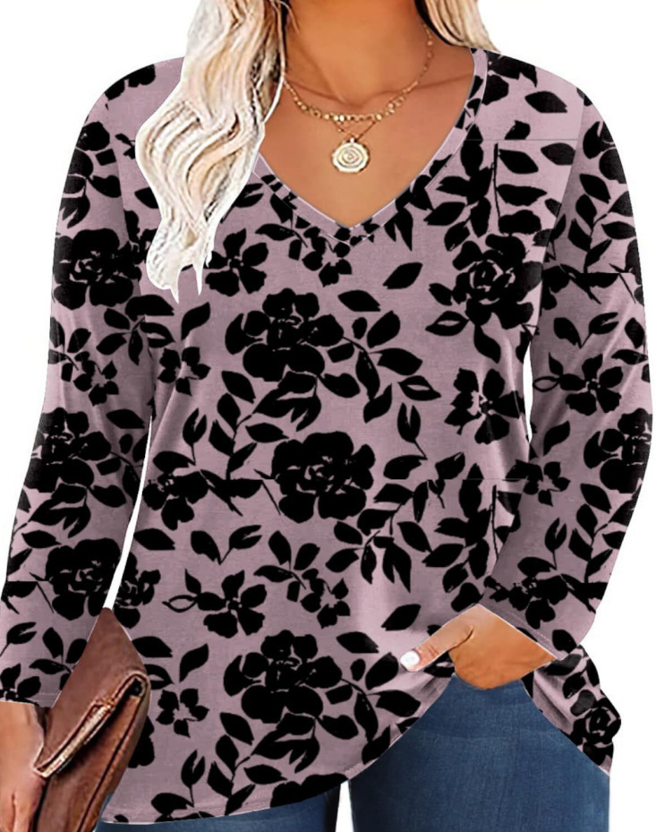 Tops | Light Pink Floral Print Tunic Top And Snood  –  Womens Clothing Light Pink