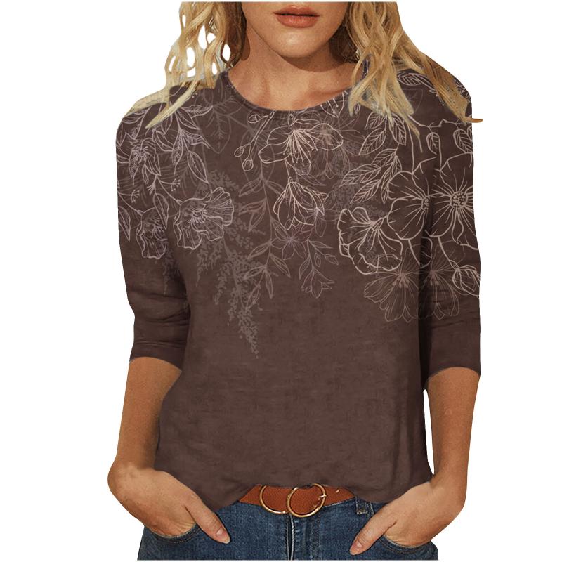 Tops | Multi Curve Shimmer Floral Print Top  –  Womens Clothing Multi