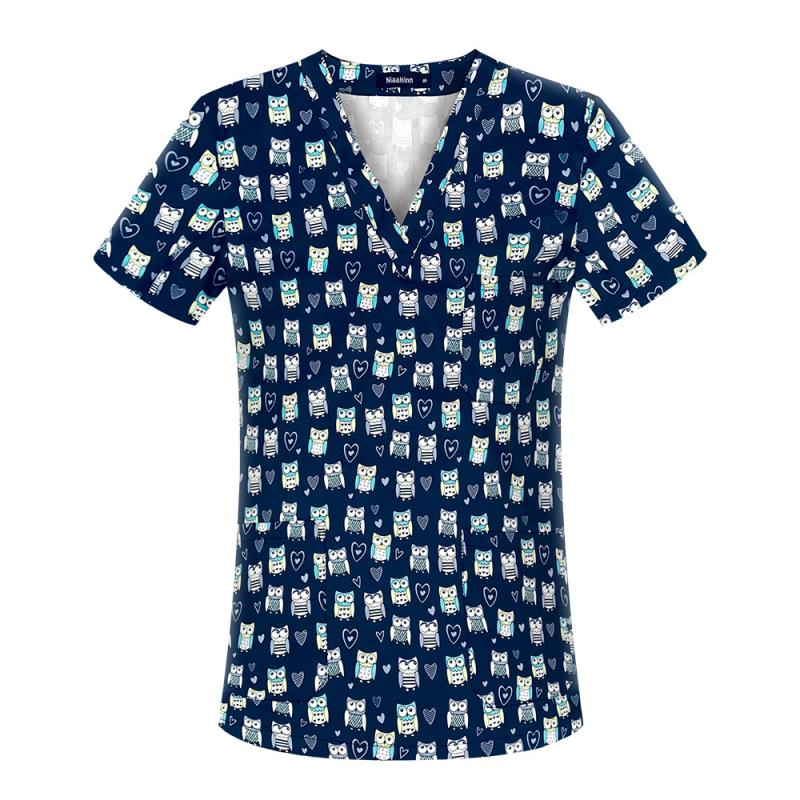 Tops | Navy Aztec Print Button V-Neck Detail Top  –  Womens Clothing Navy