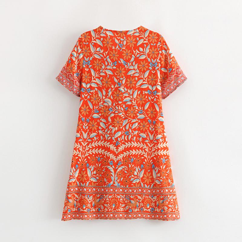 Tops | Orange Curve Tile Print Stretch Tunic Top  –  Womens Clothing ORANGE