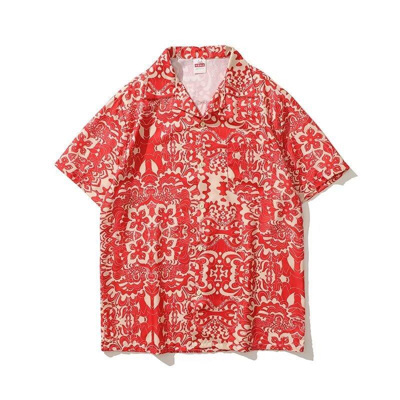 Tops | Red Paisley Print Button Shirt  –  Womens Clothing Red