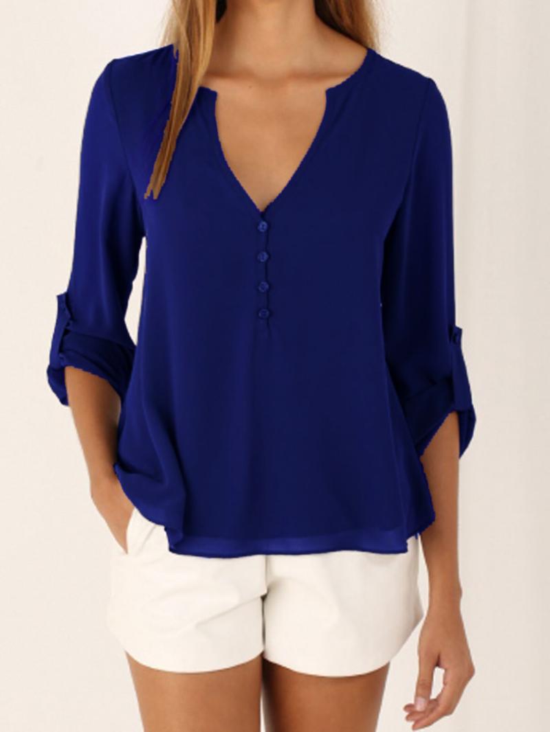 Tops | Royal Blue Longline Tunic Stretch Blouse  –  Womens Clothing Royal Blue