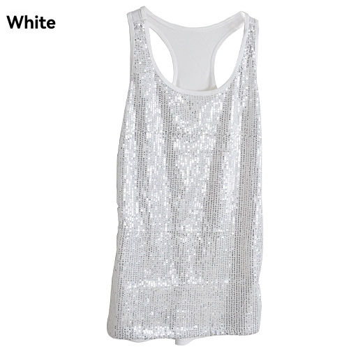 Tops | Silver Split Back Sequin Top  –  Womens Clothing Silver