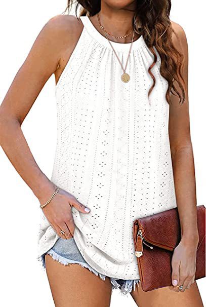 Tops | White Petite Textured Sleeveless Top  –  Womens Clothing Tops