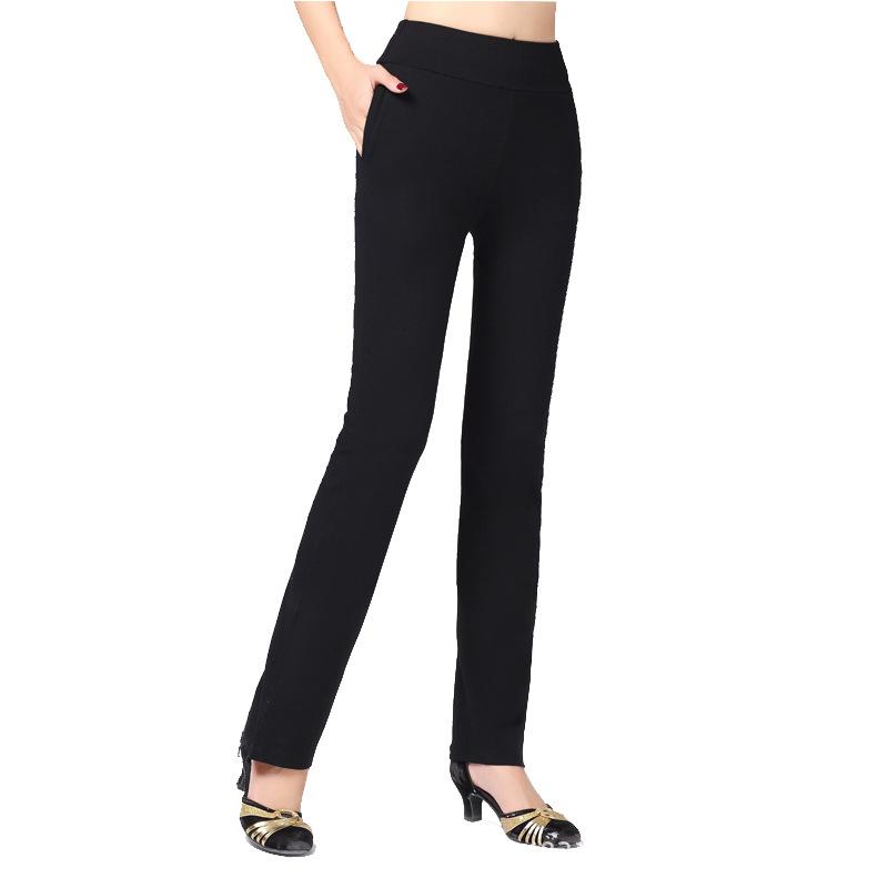 Trousers | Black Elastic Waist Zip Detail Stretch Trousers  –  Womens Clothing Black