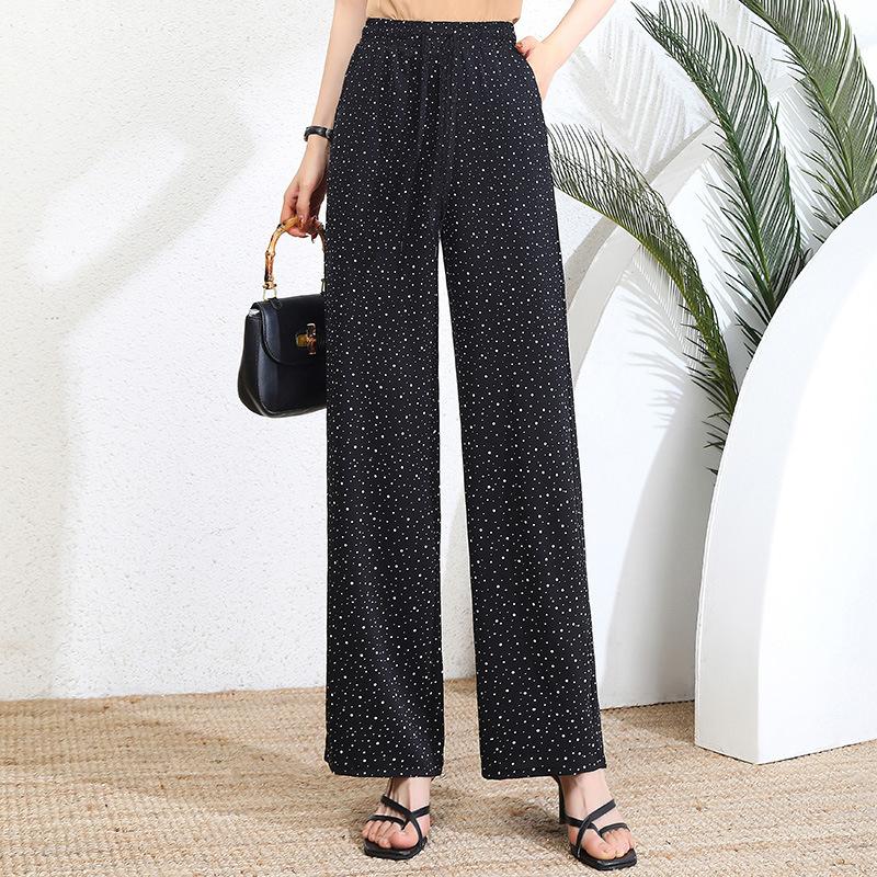 Trousers | Black Pleated Glitter Stretch Trousers  –  Womens Clothing Black