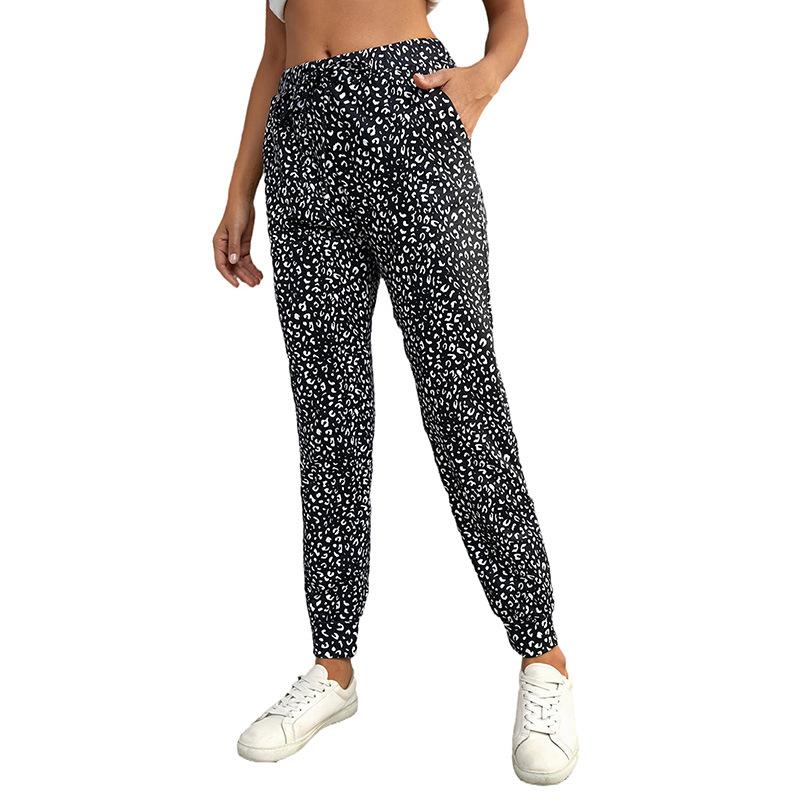 Trousers | Blue Wave Print Elastic Waist Hareem Trousers  –  Womens Clothing Blue