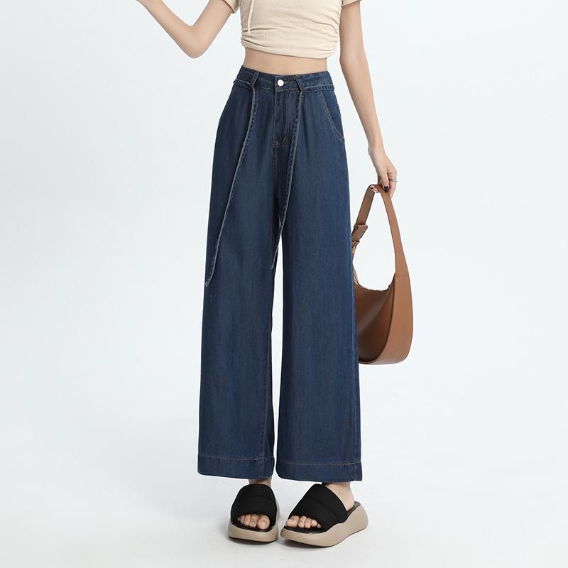 Trousers | Denim Waist Tie Detail Culottes  –  Womens Clothing Denim