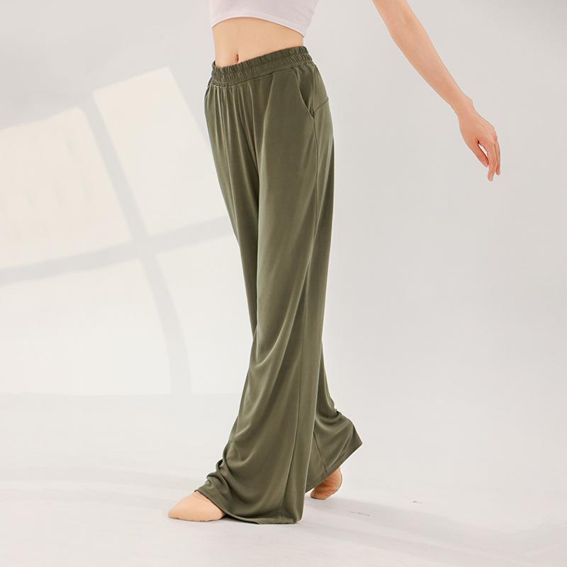 Trousers | Khaki Elastic Waist Hareem Trousers  –  Womens Clothing KHAKI