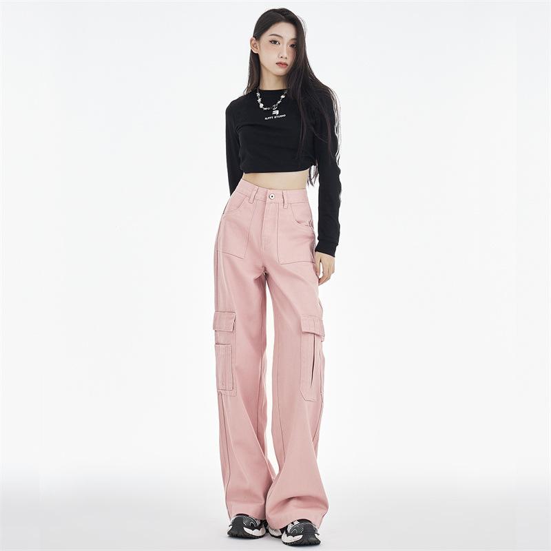 Trousers | Light Pink Utility Cargo Pocket Cropped Trousers  –  Womens Clothing Light Pink