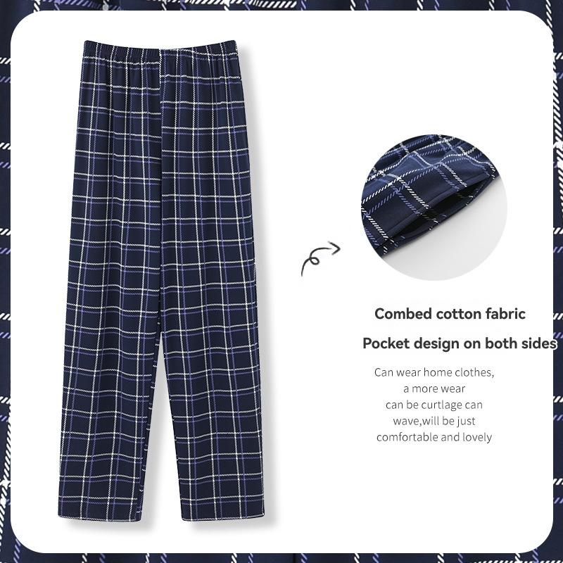 Trousers | Navy Curve Check Elastic Waist Palazzo Trousers  –  Womens Clothing Navy