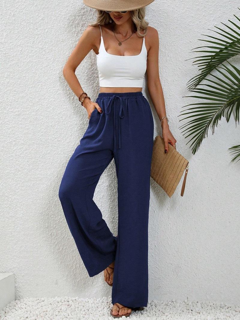 Trousers | Petite Linen Mix Wide Cropped Trousers  –  Womens Clothing Trousers