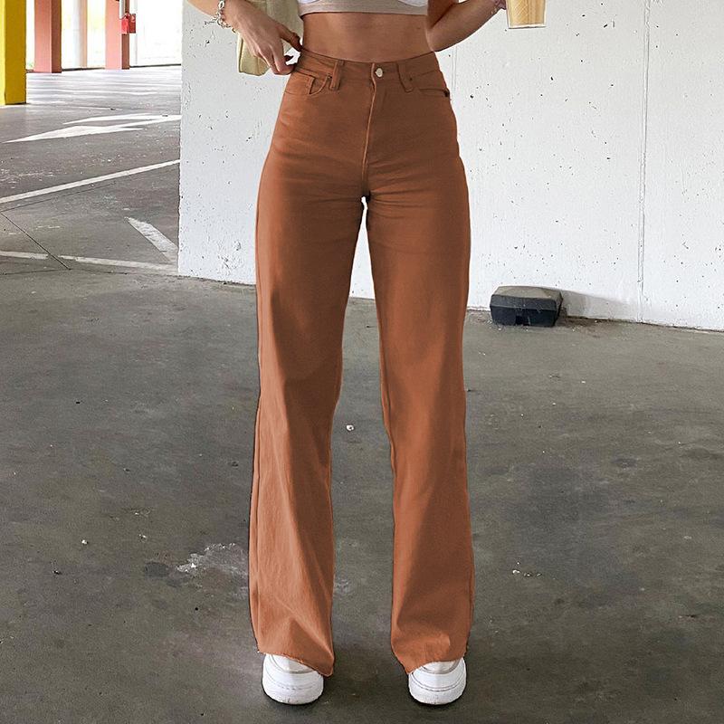 Trousers | Tan Cotton Denim Stretch Culottes  –  Womens Clothing Tan