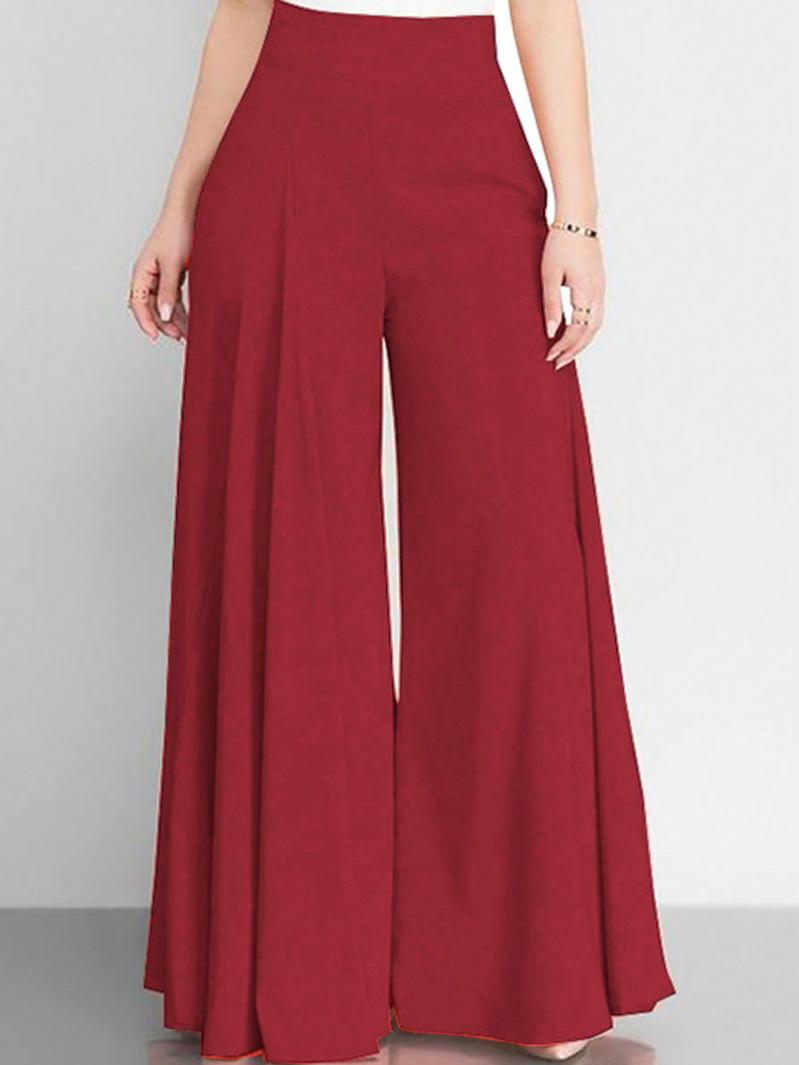 Trousers | Wine Wide Leg Stretch Trousers  –  Womens Clothing Trousers